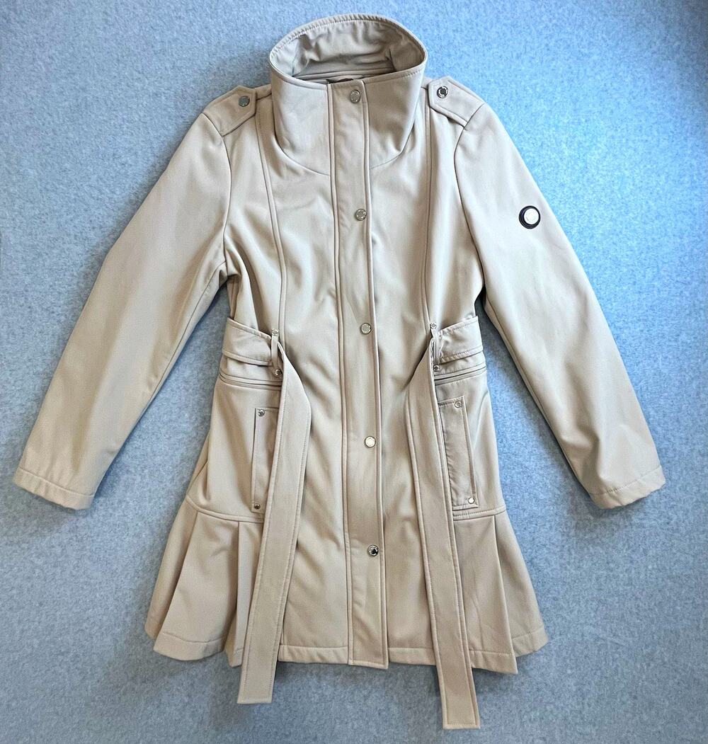 Calvin Klein Beige Belted Trench Coat Women’s Sz S Water Resistant Breathable
